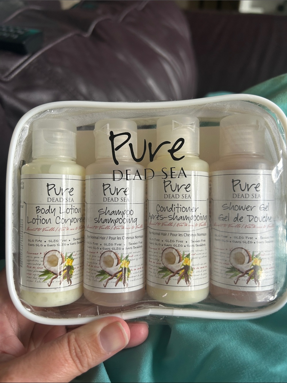 Coconut Travel Body Wash & Care Set - White (4-Piece)